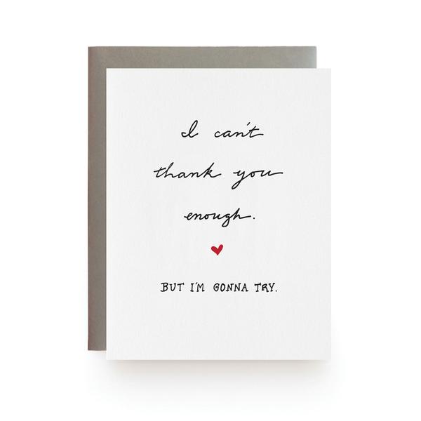 Thank You Enough Thank You Card by Wild Ink Press | Beach House Greetings